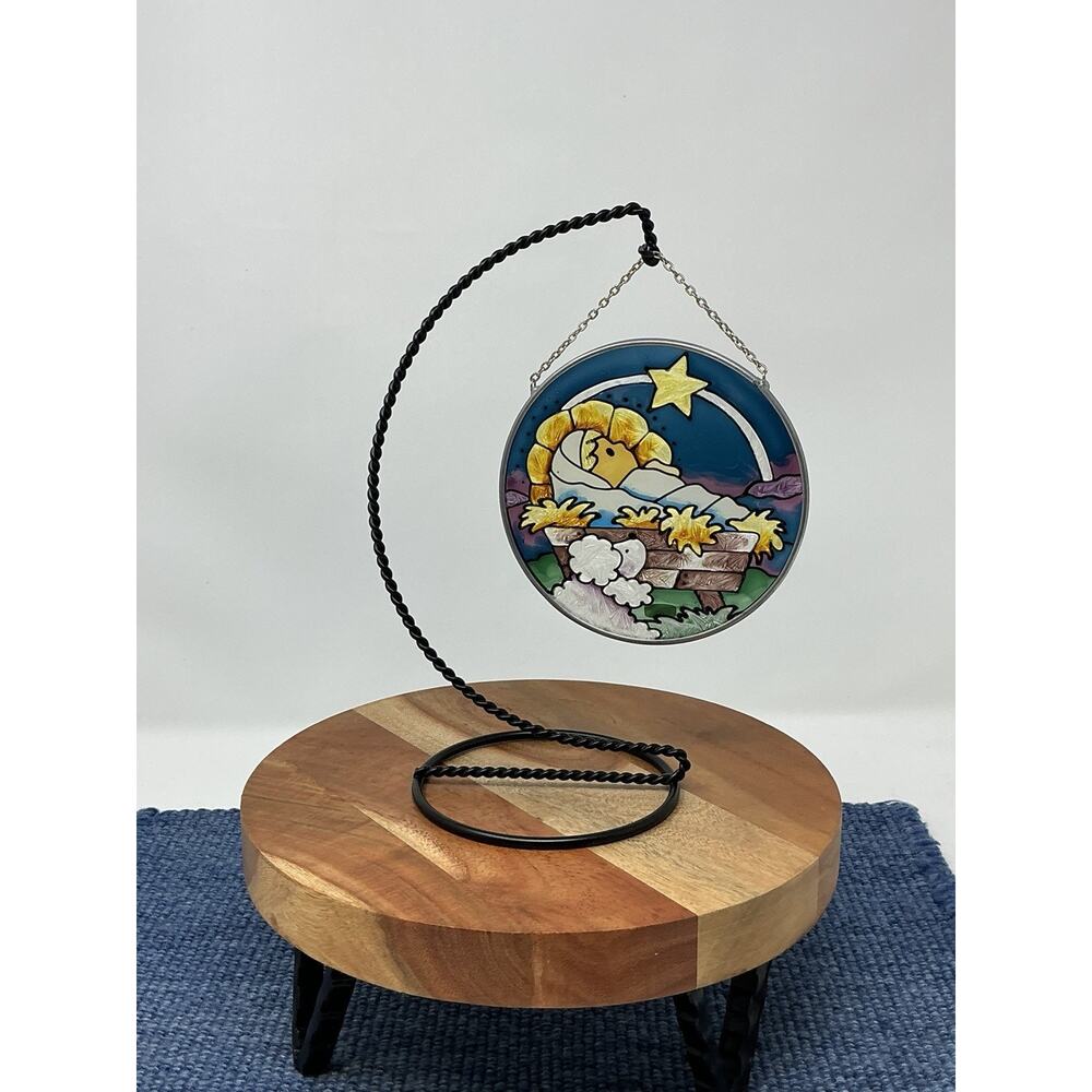 Joan Baker Designs Hand Painted Nativity Baby Jesus Sun Catcher Display
